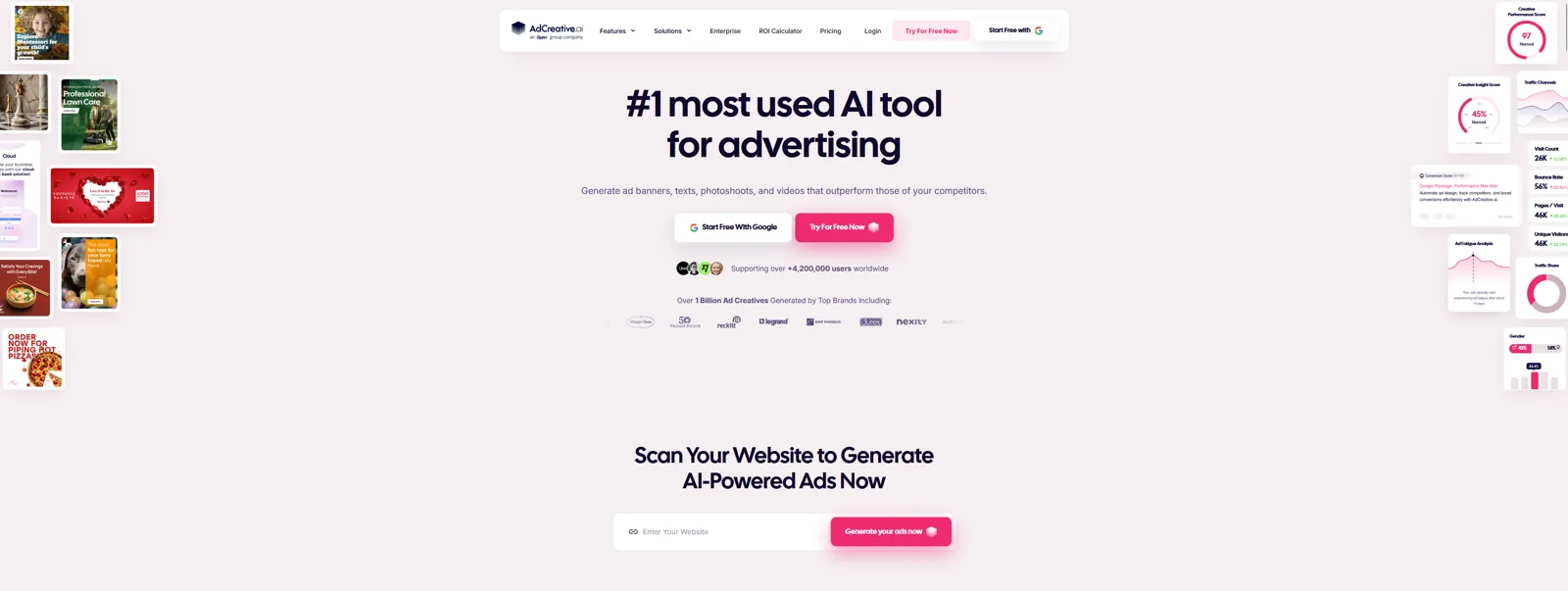 Aperçu de l'interface de AdCreative.ai.