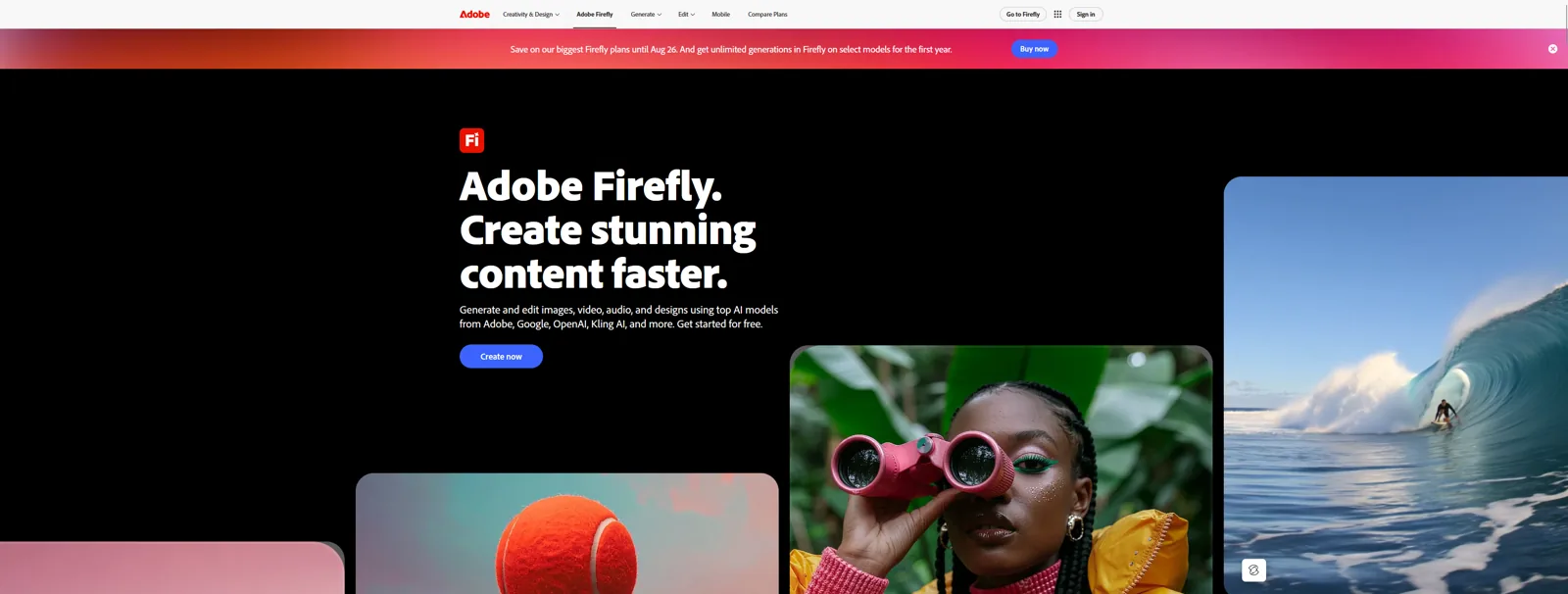 Aperçu de l'interface de Adobe Firefly.