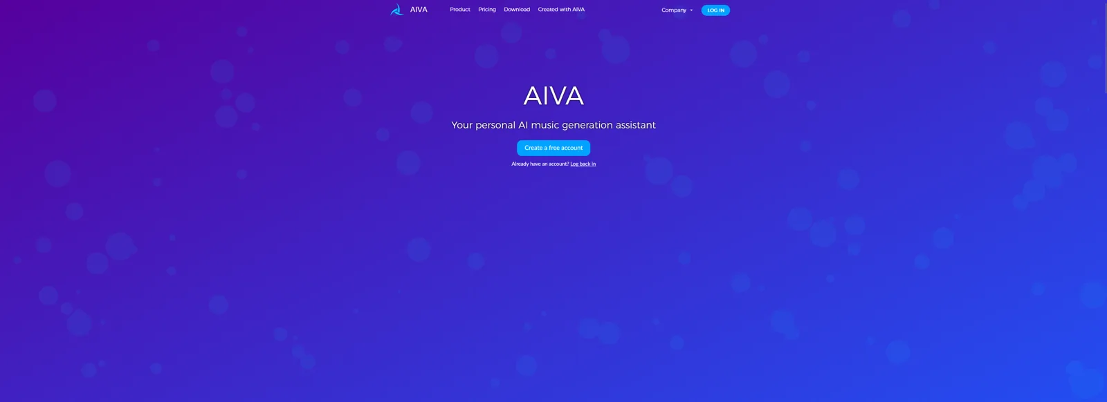 Aperçu de l'interface de AIVA.