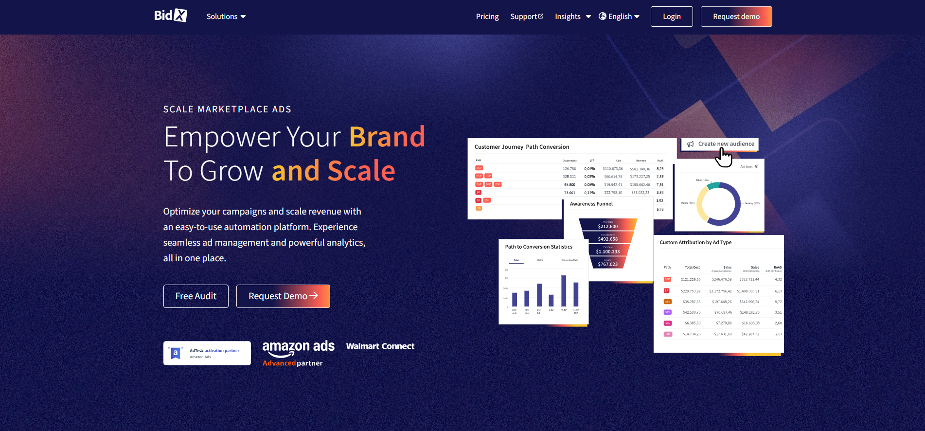 Aperçu de l'interface de BidX.