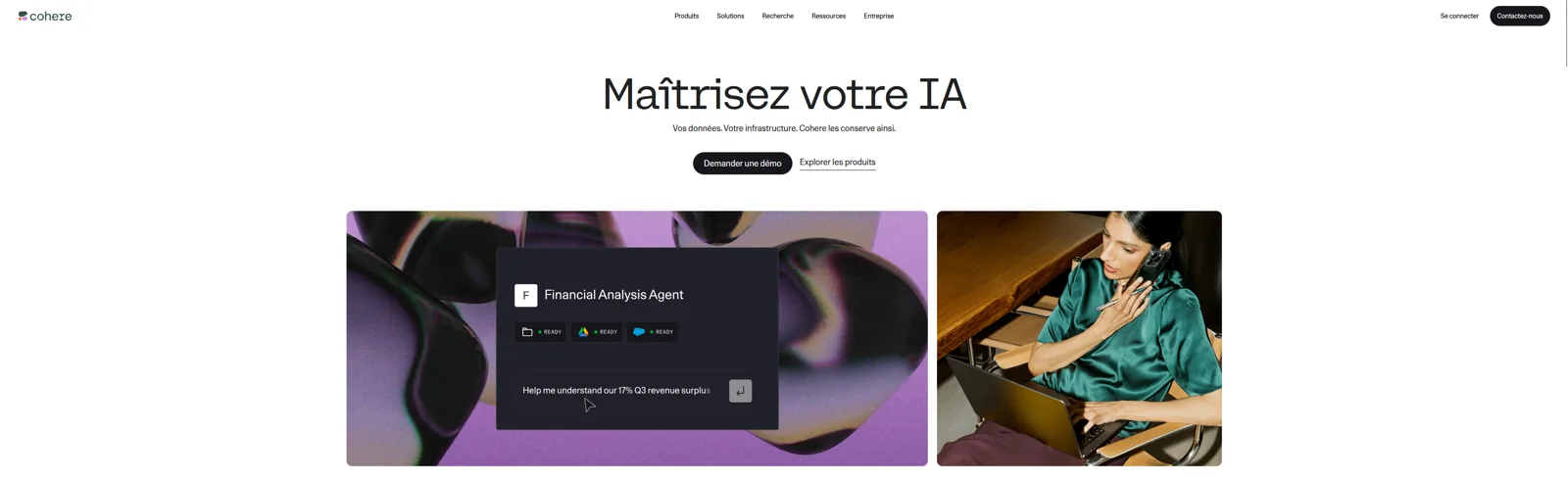 Aperçu de l'interface de Cohere.