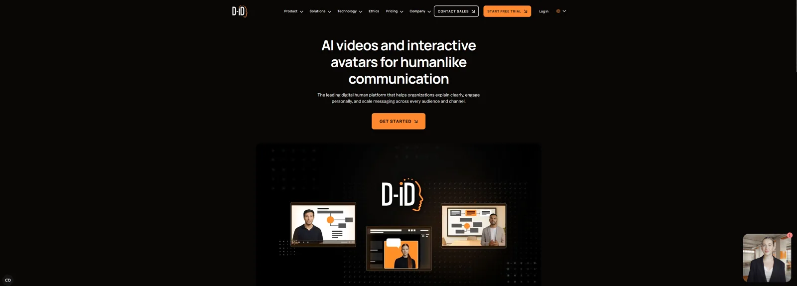 Aperçu de l'interface de D-ID.