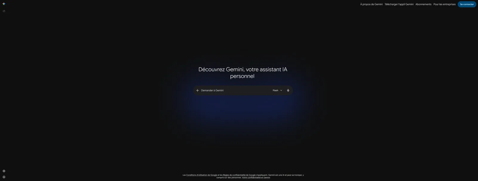 Aperçu de l'interface de Gemini.