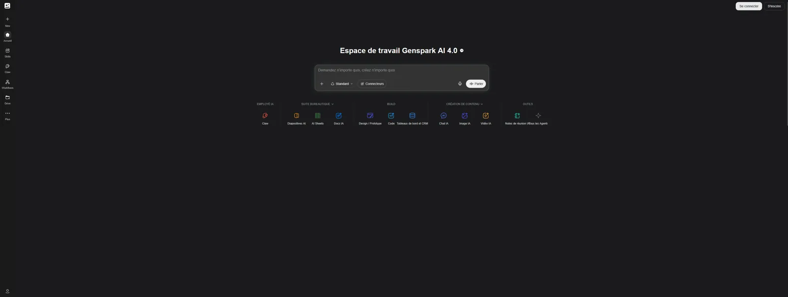 Aperçu de l'interface de Genspark.