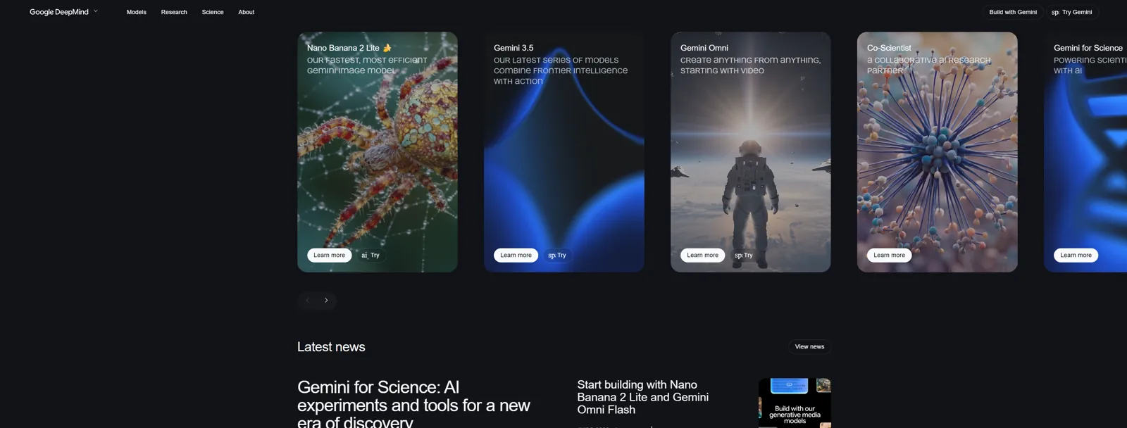 Aperçu de l'interface de Google DeepMind.