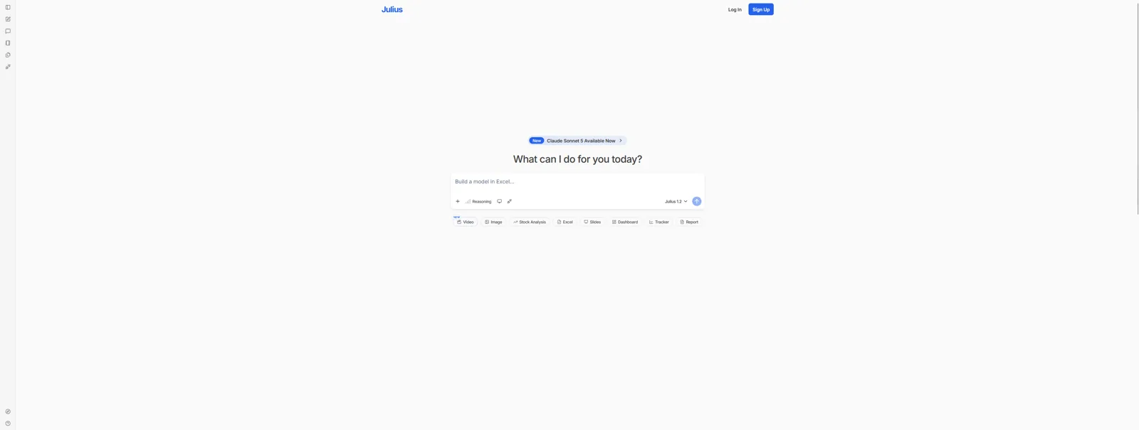 Aperçu de l'interface de Julius AI.