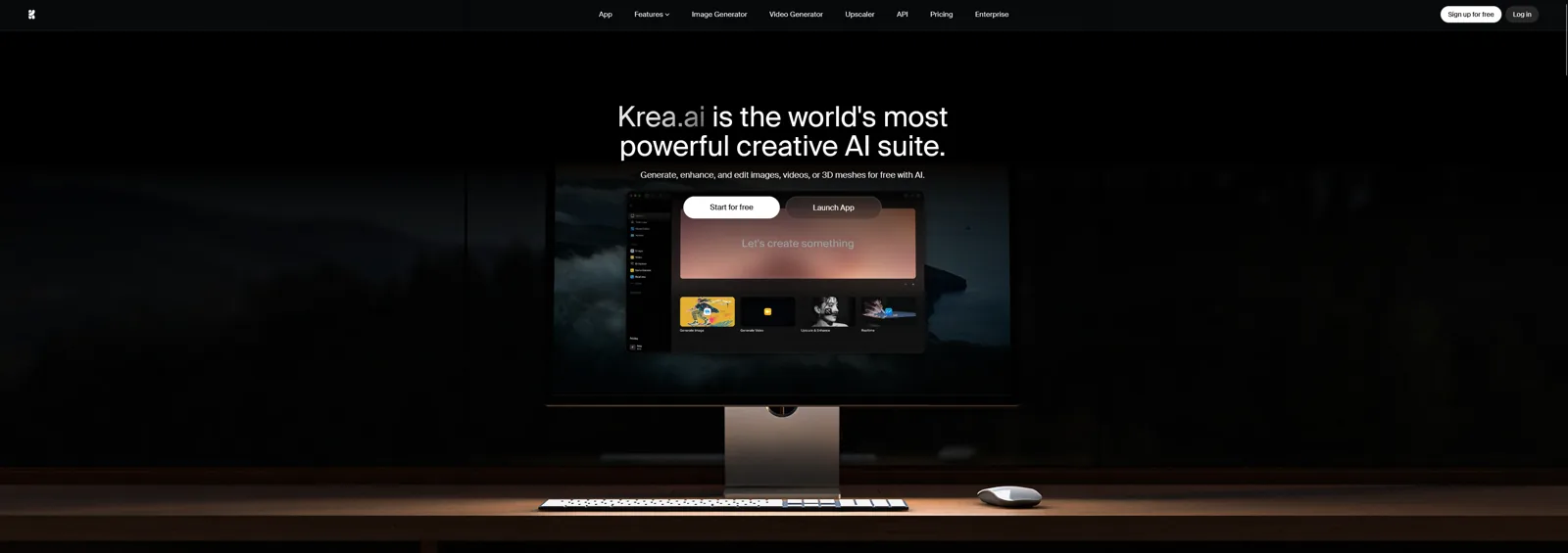 Aperçu de l'interface de Krea.
