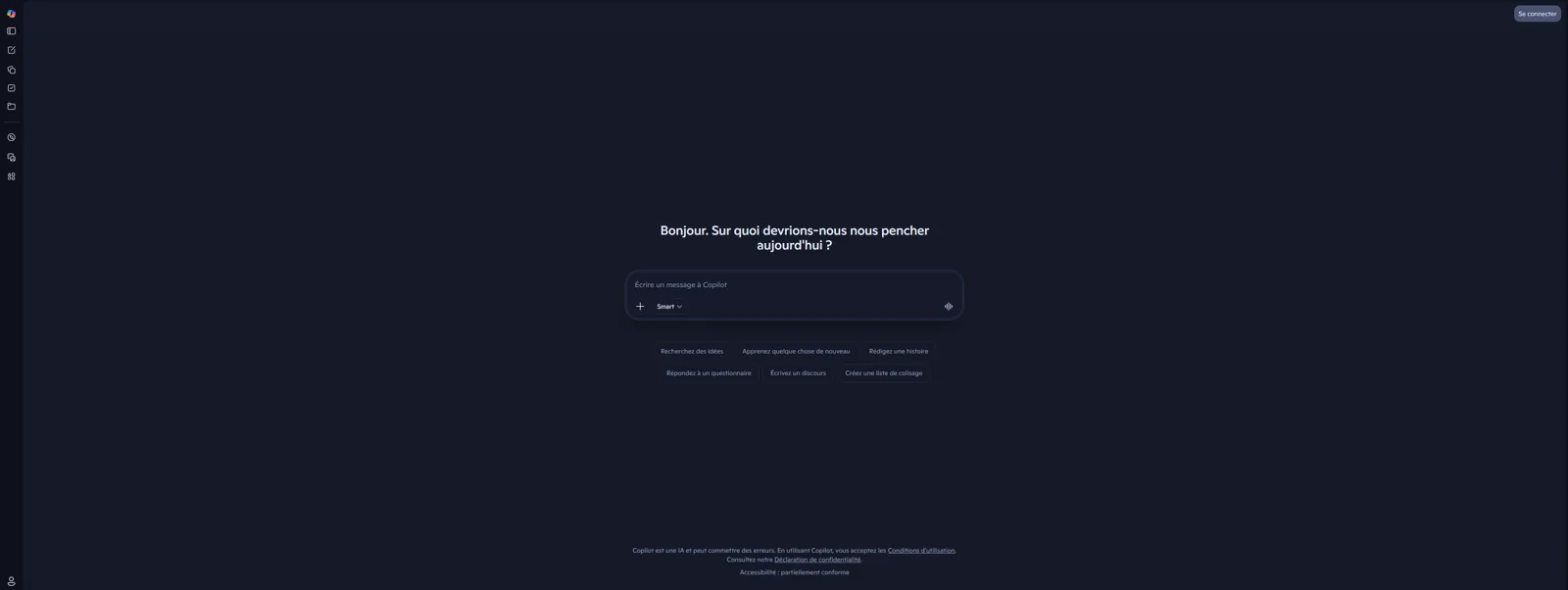 Aperçu de l'interface de Microsoft Copilot.