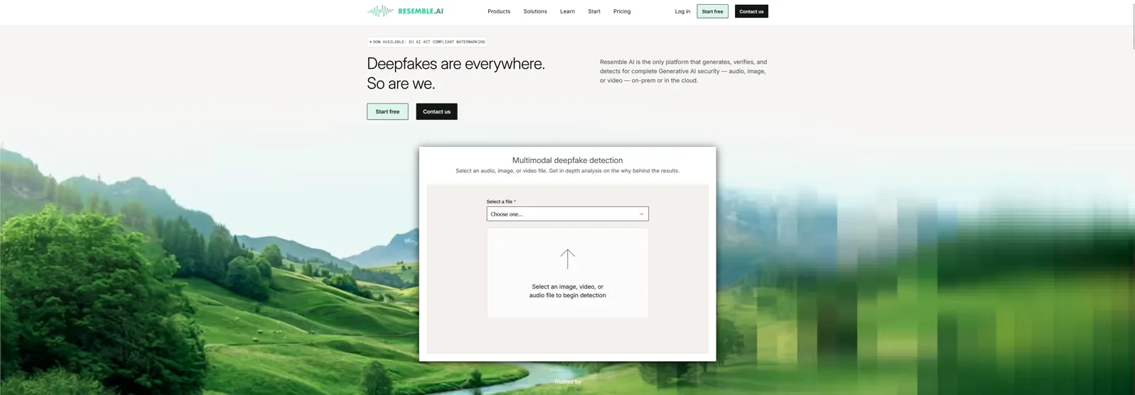 Aperçu de l'interface de Resemble AI.