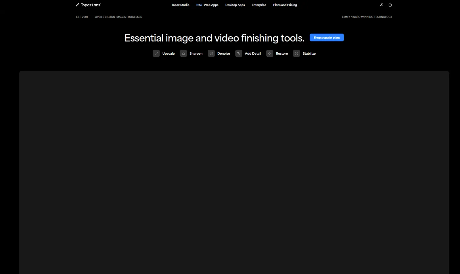 Aperçu de l'interface de Topaz Labs.