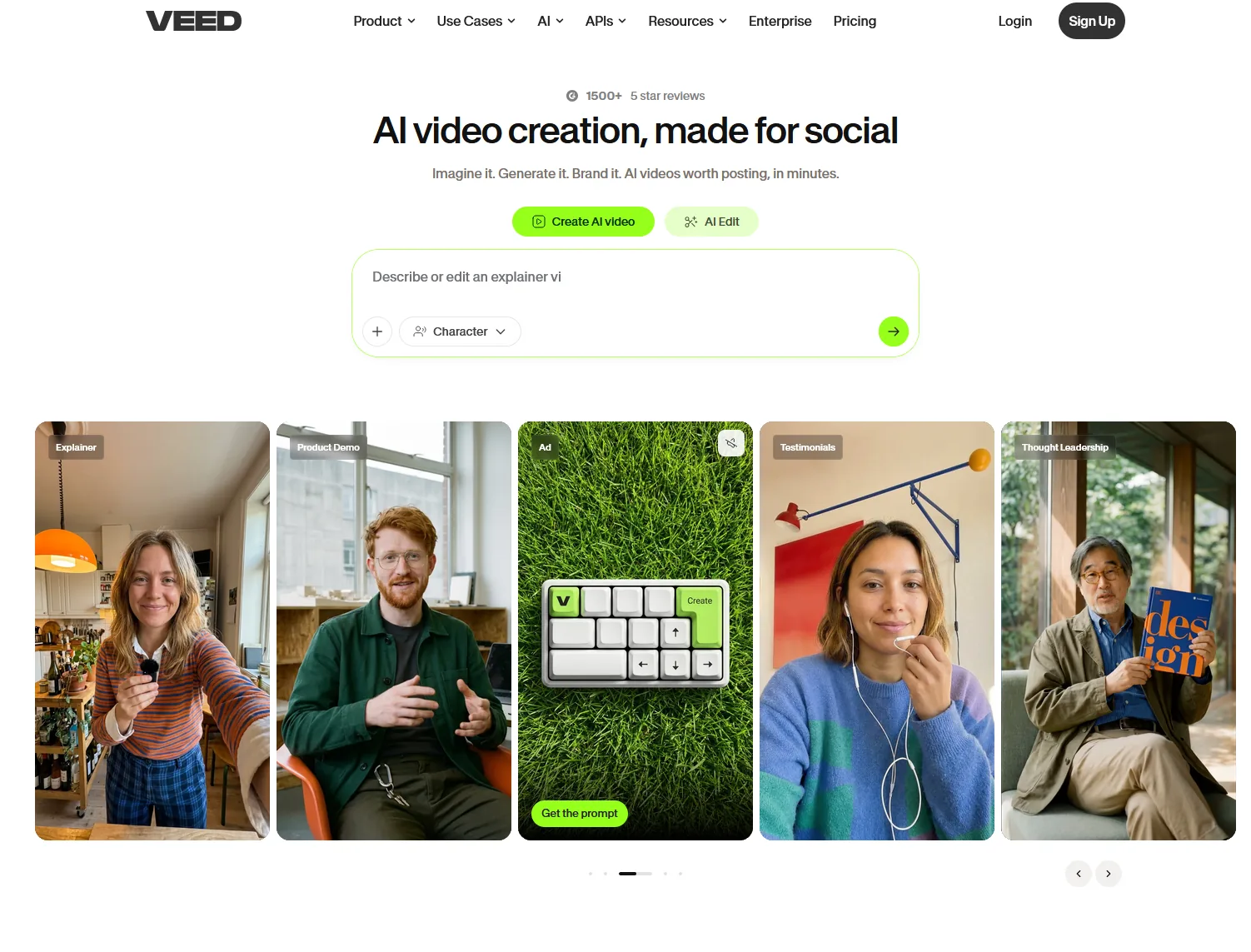Aperçu de l'interface de VEED.IO.